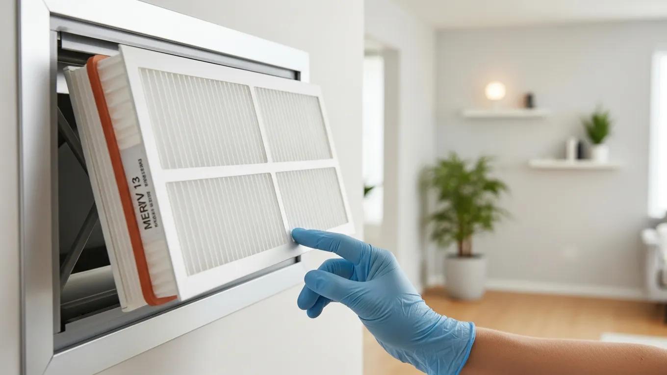 Whole-Home Ventilation Solutions San Diego 2 Close-up of a high-quality air filter installation, emphasizing the importance of air filtration for indoor air quality