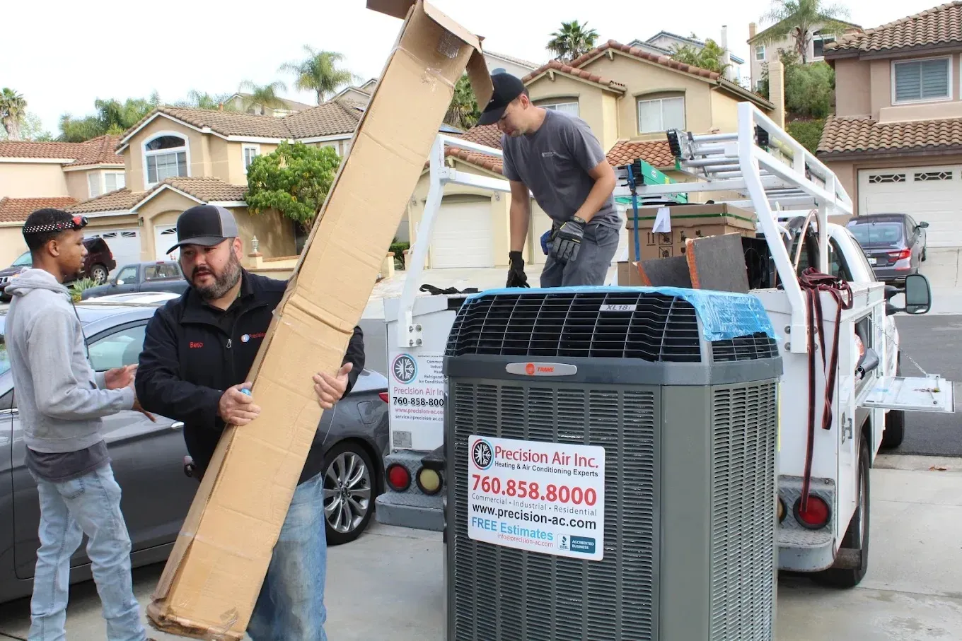 Ductless Mini Split vs. Central AC: Which is Best for You? 2 Illustration of a technician installing a ductless mini-split system, highlighting ease of installation