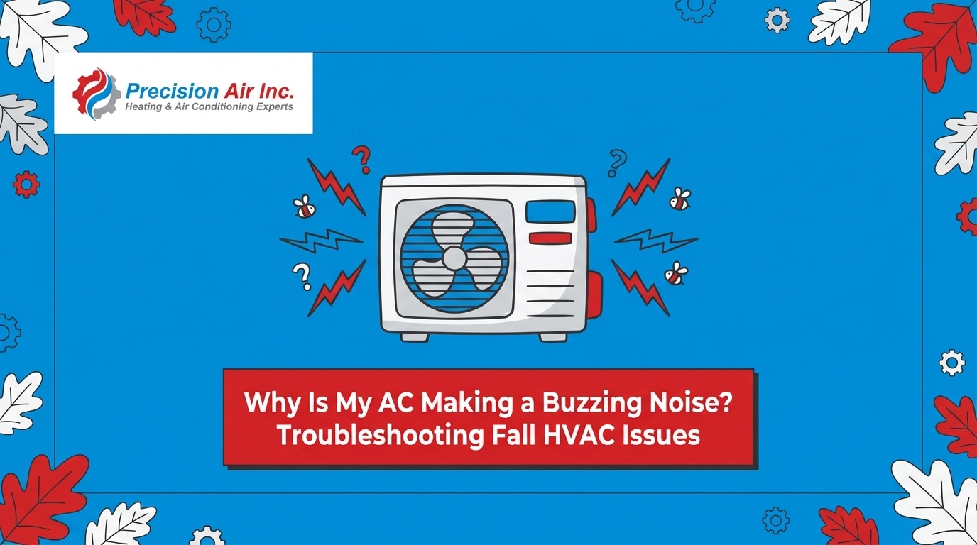HVAC Blog 2 Why Is My AC Making a Buzzing Noise? Troubleshooting Fall HVAC Issues — featured image